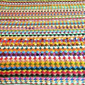 Vintage Handmade‎ Colorful Blanket Throw Afghan